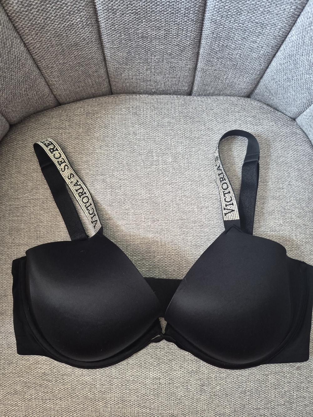 Victoria's Secret Black Molded Push-Up Bra with Logo Straps